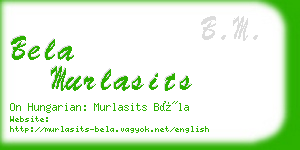 bela murlasits business card